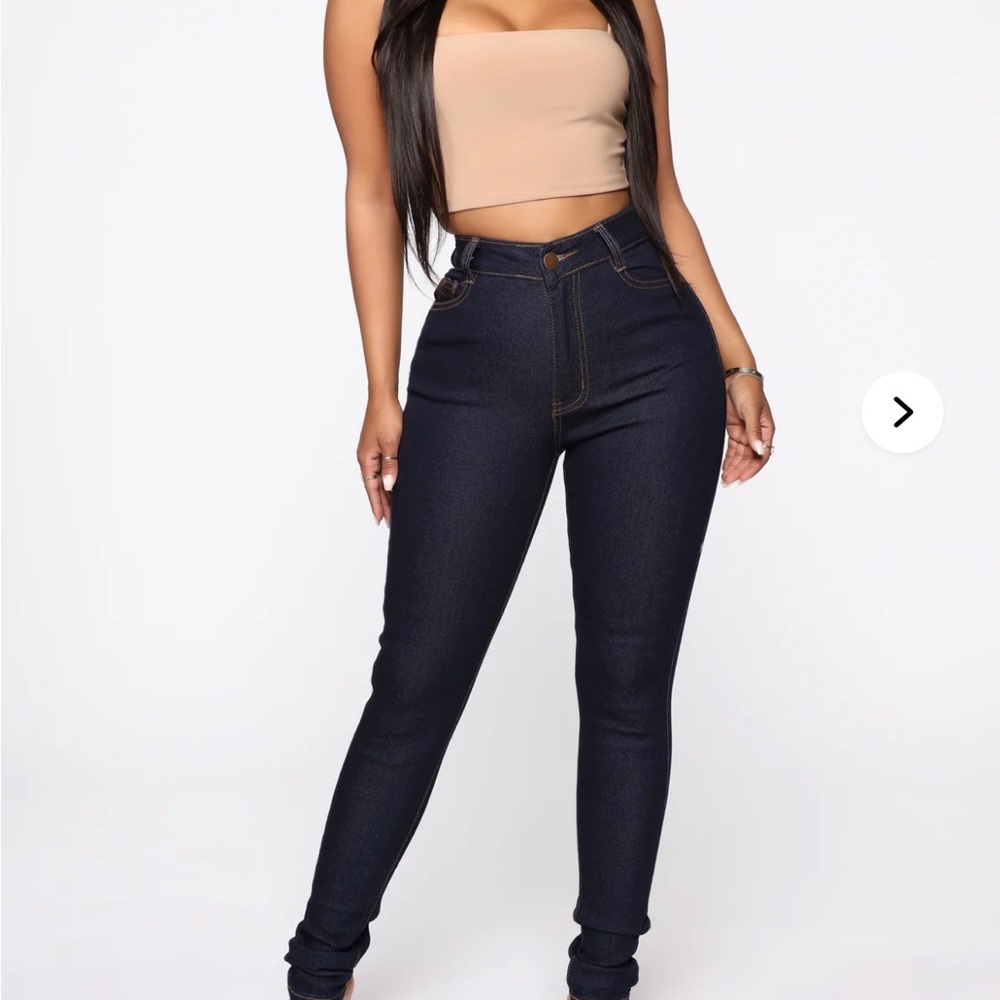 Fashion Nova Women's High Rise Dark Blue Jeans NEW Size 11
